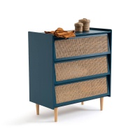 Комод С 3 ящиками из плетеного материала Taga единый размер синий LA REDOUTE INTERIEURS  фото, kupilegko.ru